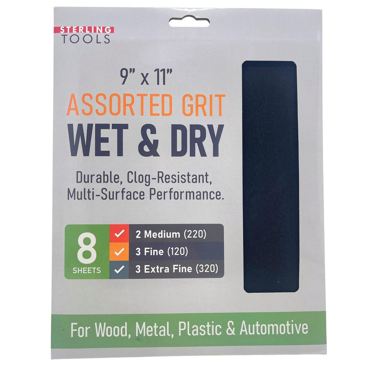 8 Pack Grit Wet Dry Sanding Sheets