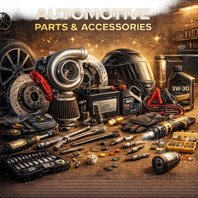 Automotive parts and accessories including surplus auto components, tools, and vehicle accessories