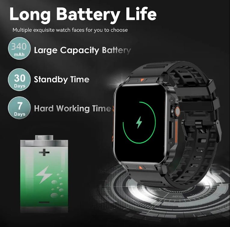 L81 Rugged Outdoor Smartwatch (Waterproof Fitness Tracker + Bluetooth Calling)