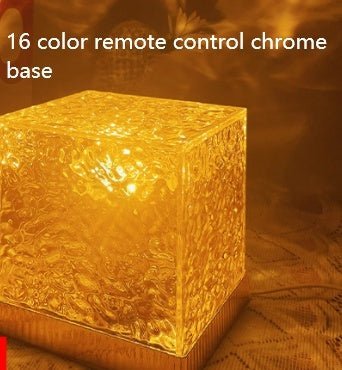 Alunorix LED Water Ripple Ambient Night Light (16-Color Rotating Crystal Projection Lamp)