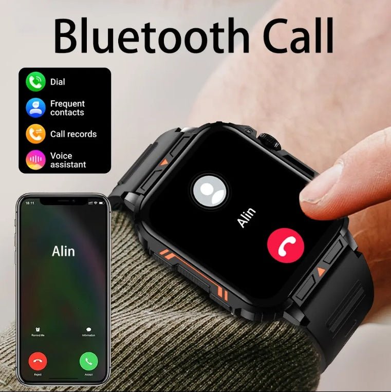 L81 Rugged Outdoor Smartwatch (Waterproof Fitness Tracker + Bluetooth Calling)