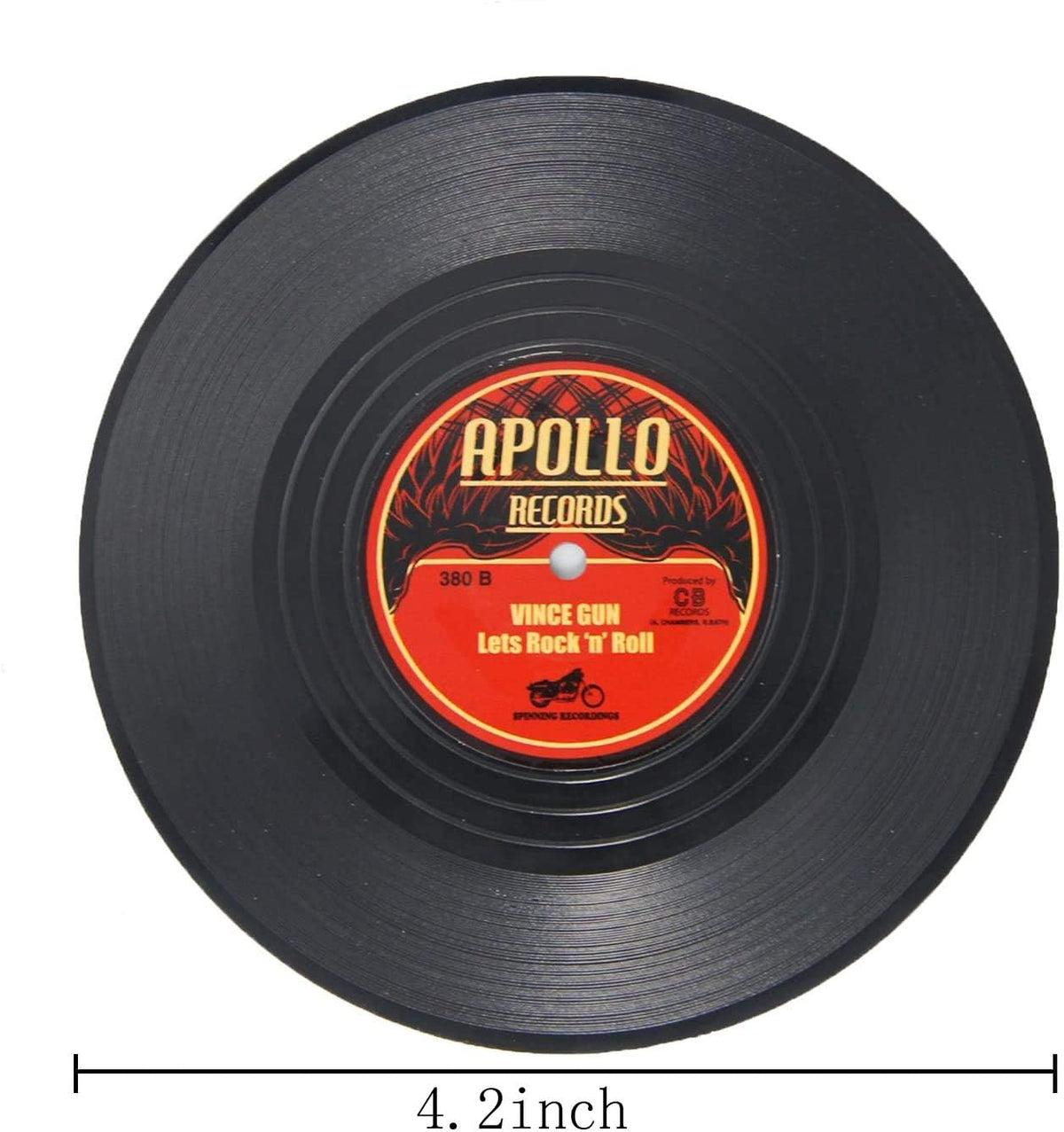 Retro Rockabilly Vinyl Record Coasters – 6-Piece Set | Vintage Drink Coasters for Home, Bar, Coffee Table & Music Lovers