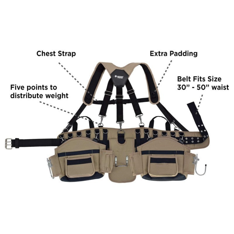 Contractor Tool Belt with Padded Suspenders — product view 2
