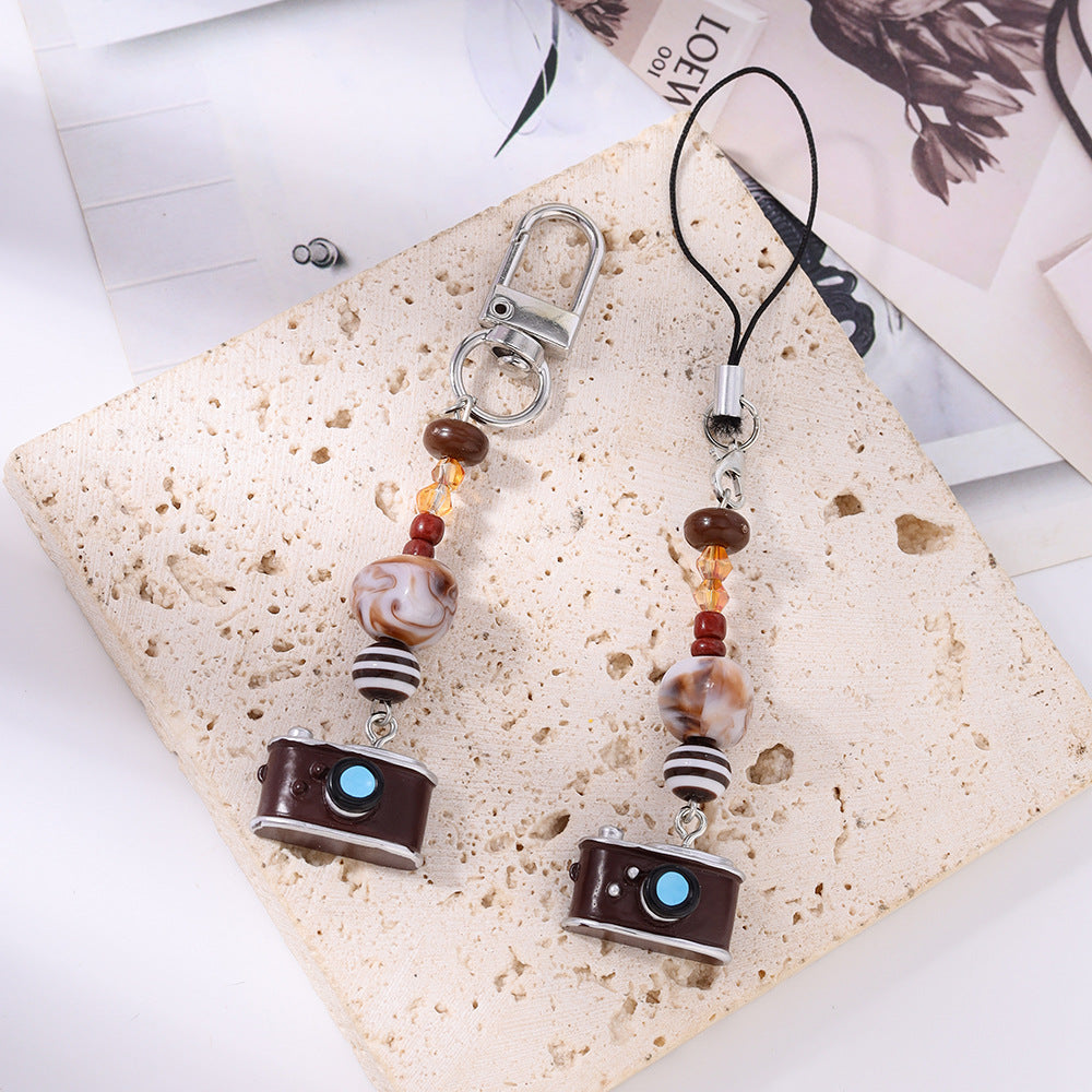 Vintage Camera Beaded Keychain — product view 4