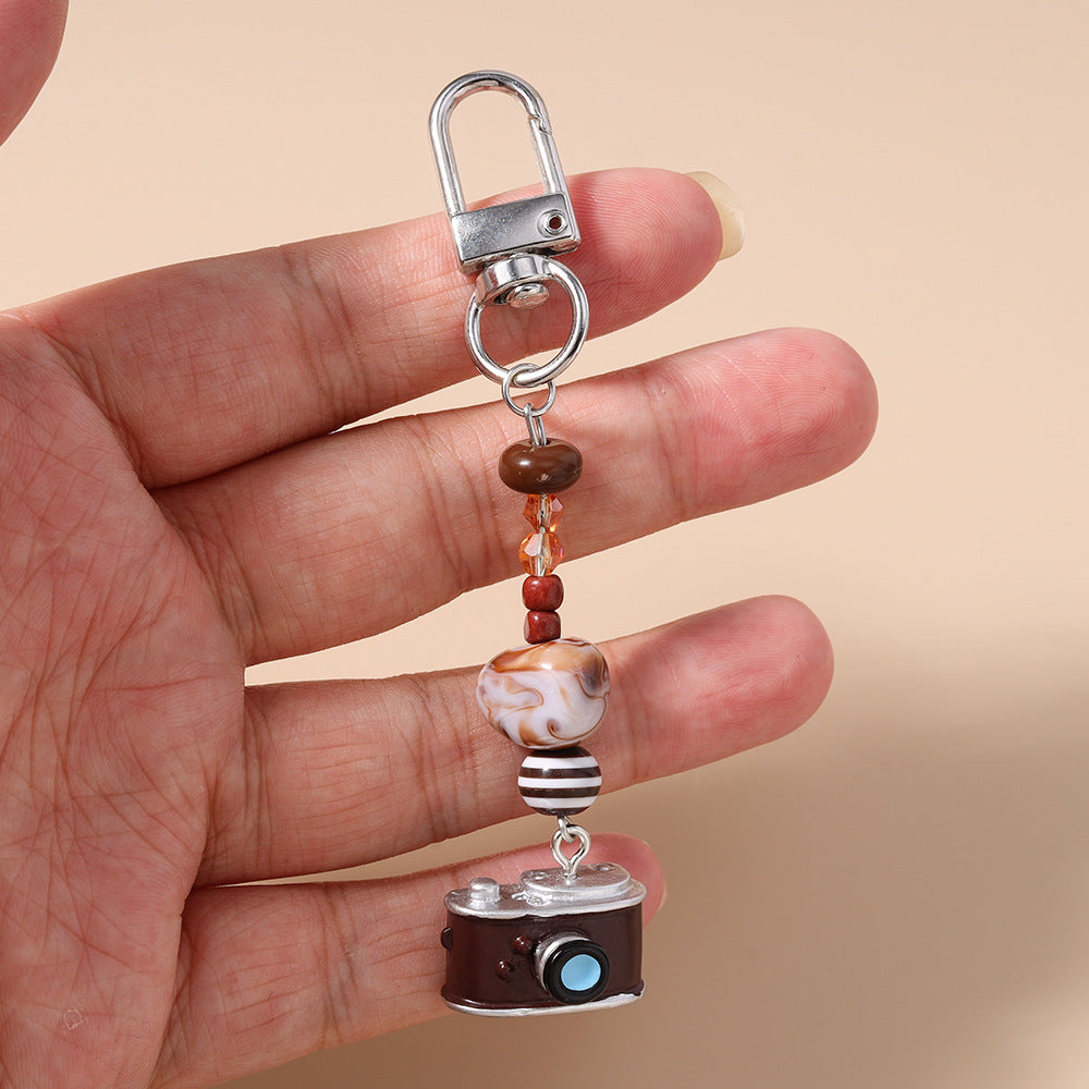 Vintage Camera Beaded Keychain — product view 6