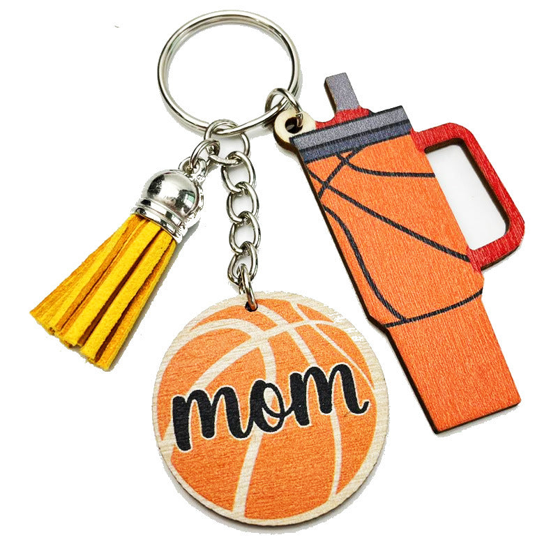 Sport-Mom Mini-Tumbler Wooden Keychains product image 4