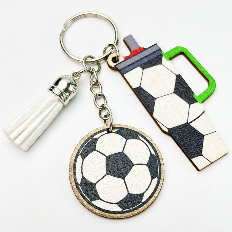 Sport-Mom Mini-Tumbler Wooden Keychains product image 5