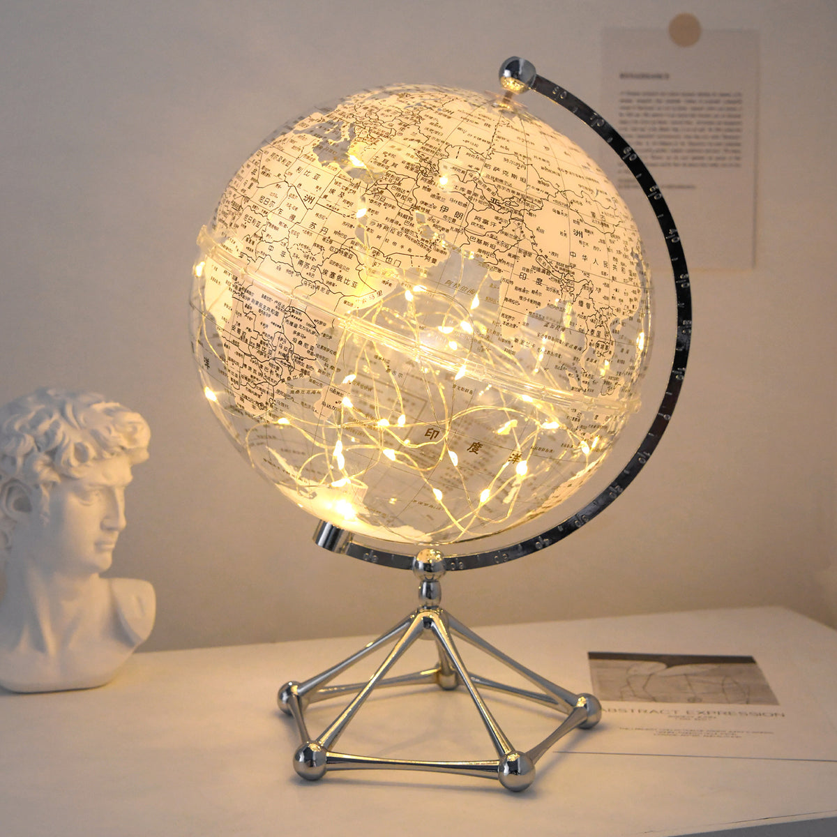 Illuminated World Globe Desk Display