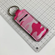 Pink Camouflage — Lip Balm Holder Keychains