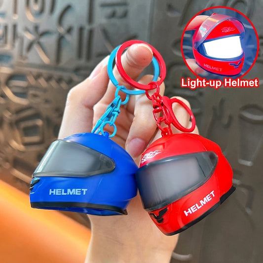 Light-Up Mini Racing Helmet Keychain