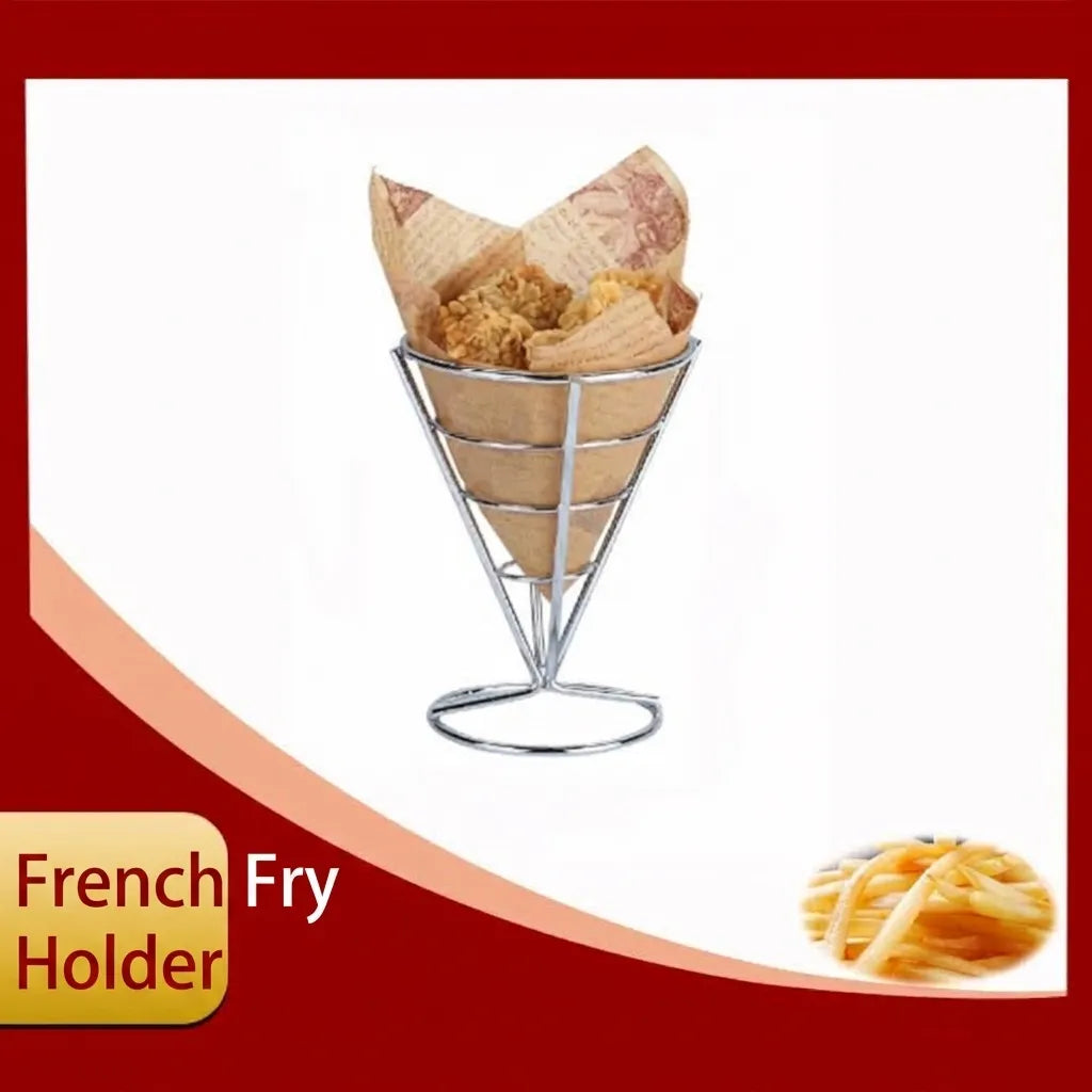 Silver cone presentation stand for counters, buffets, caterers, and event service