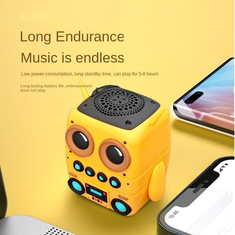Cute Robot Bluetooth Speaker (Portable Wireless Mini Speaker, 5–8 Hour Battery)