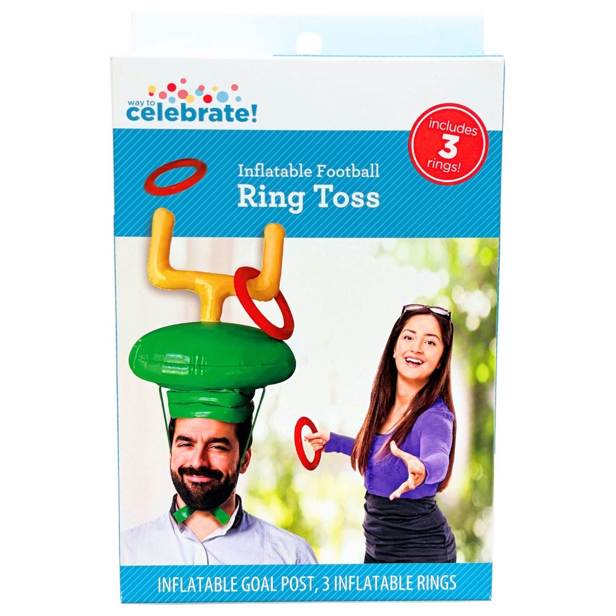 Way to Celebrate Inflatable Football Ring Toss Game — 4-Pack