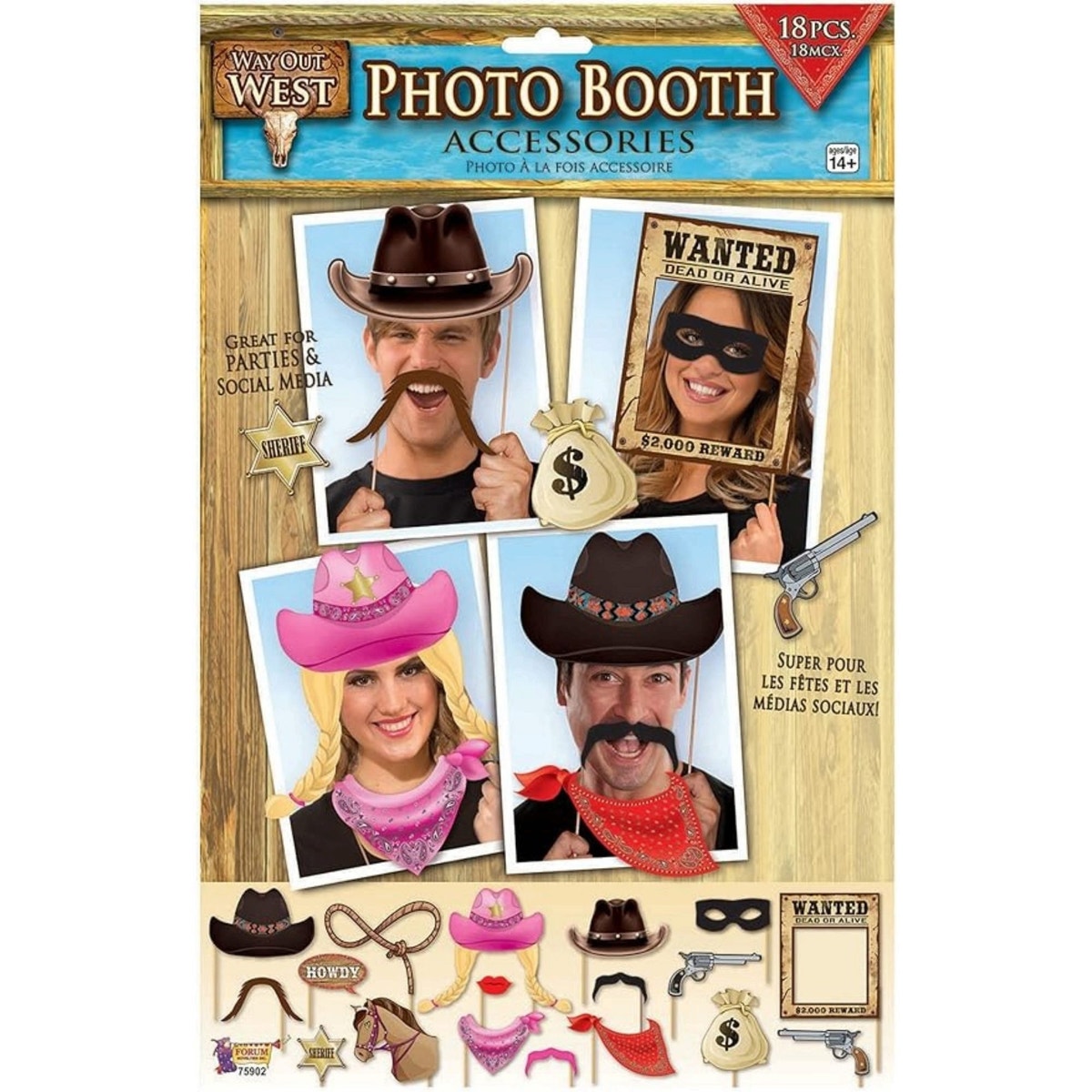 Way Out West 18 Piece Photo Booth Accessories