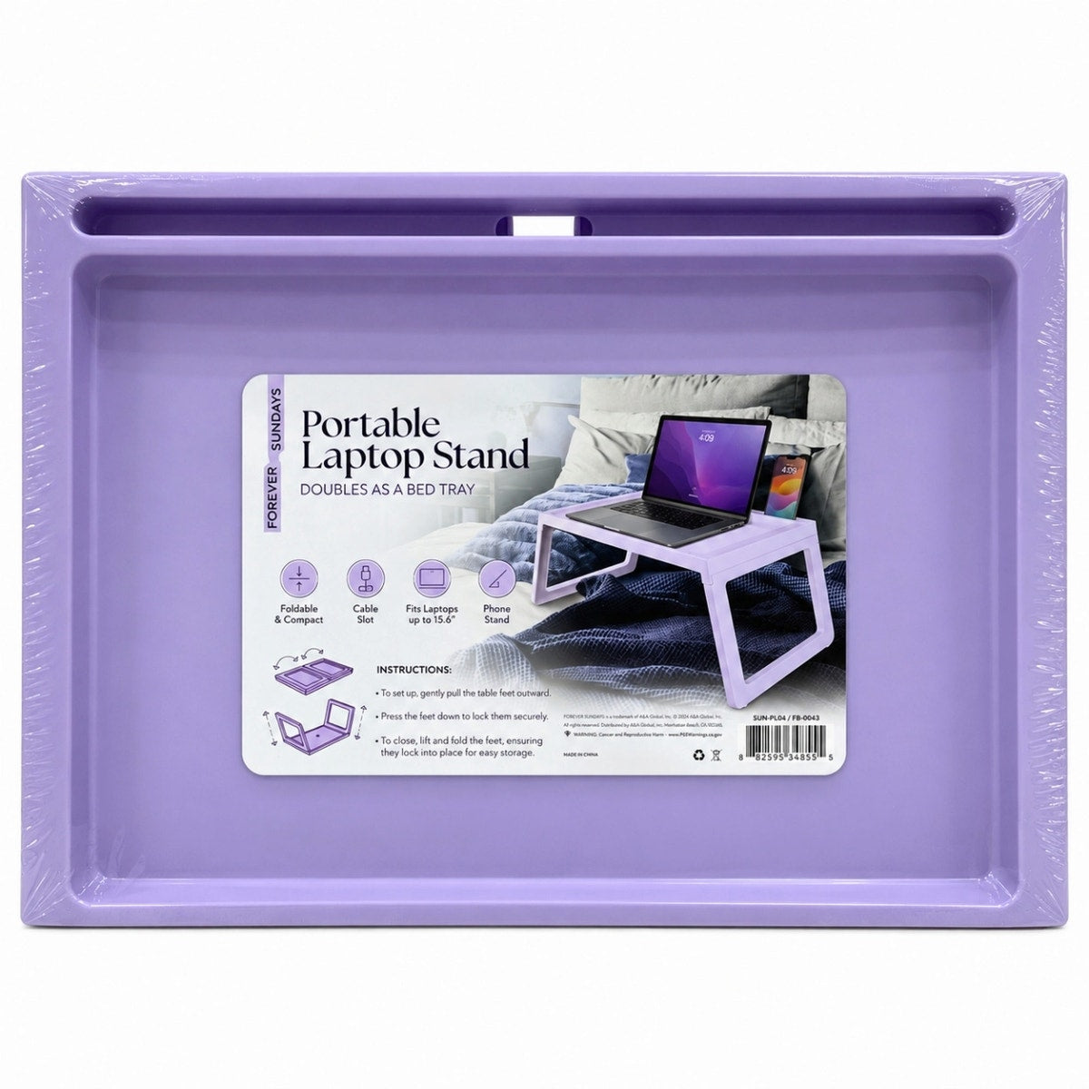 Sundays Folding Laptop Desk Assorted Pink and Purple