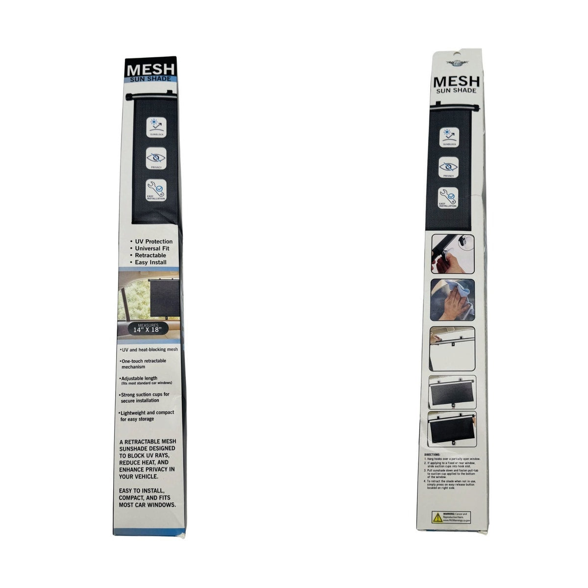 Automotive Side Window Roller Shade — 2-Pack