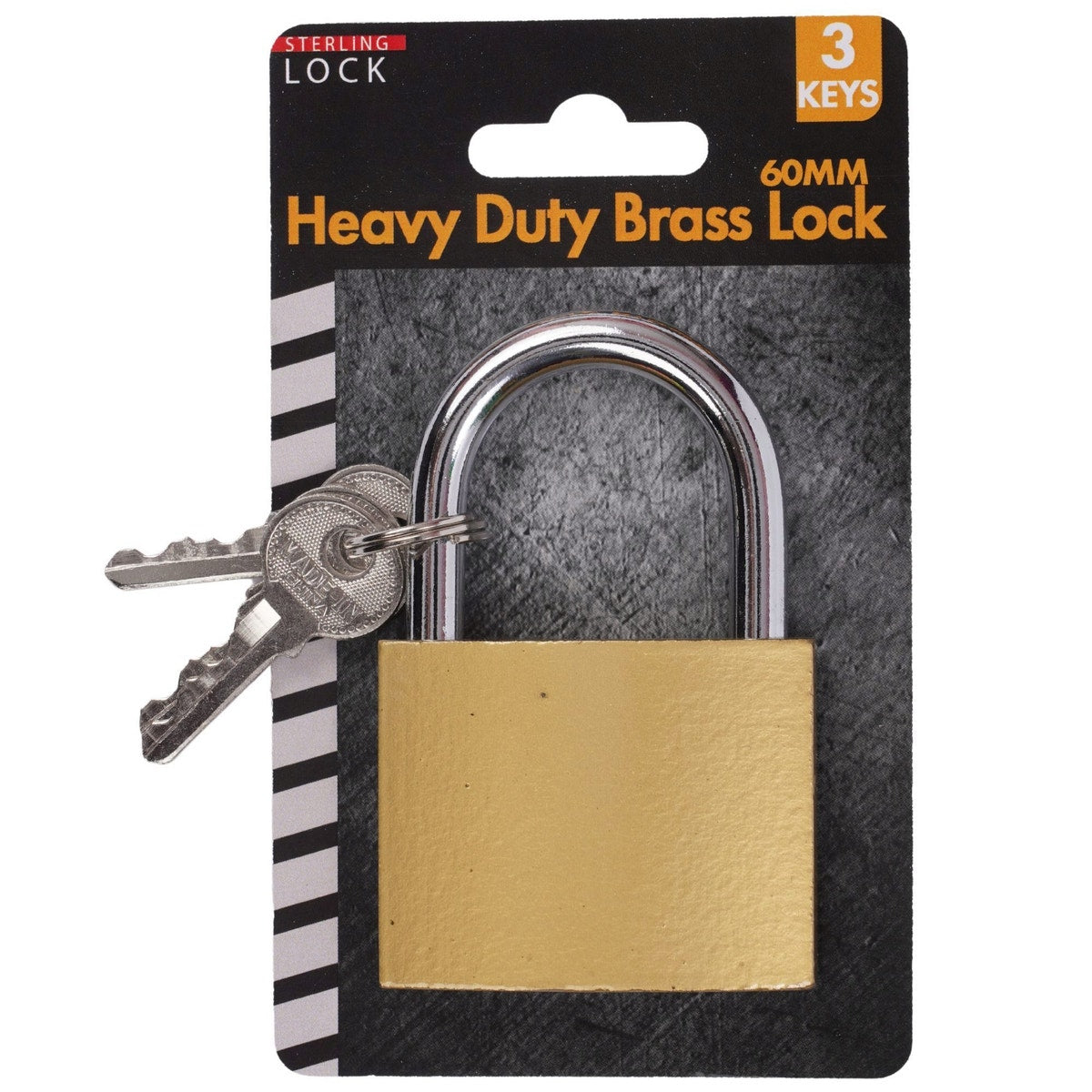 60MM Heavy Duty Brass Padlock — 2-Pack