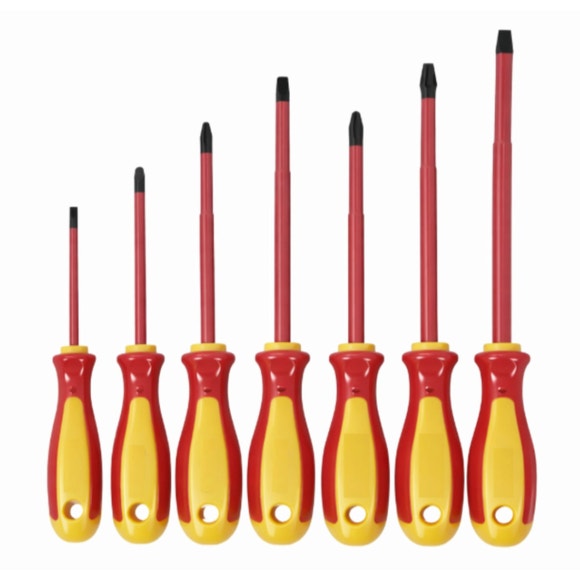Non-slip handles on the screwdriver set