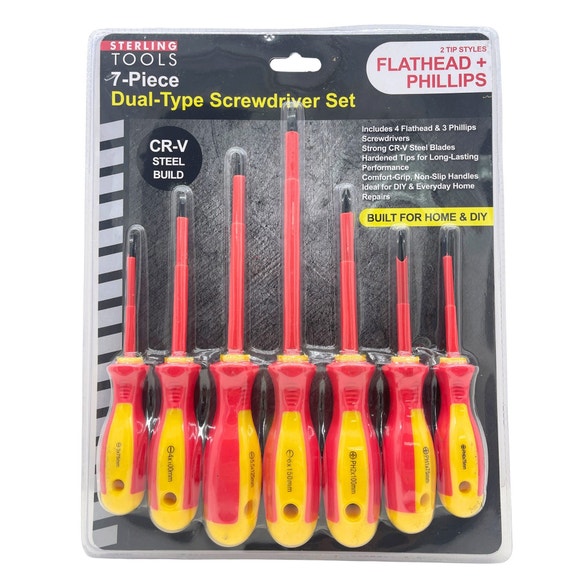 Seven-piece slotted and Phillips screwdriver set