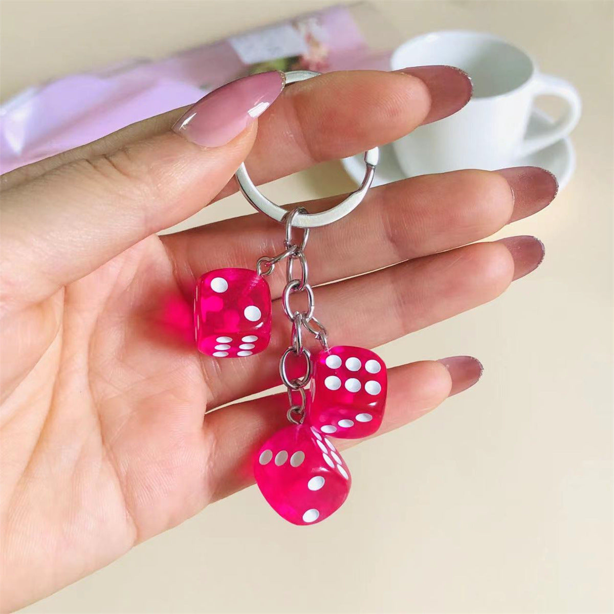 Rose Red — Resin Dice Keychains
