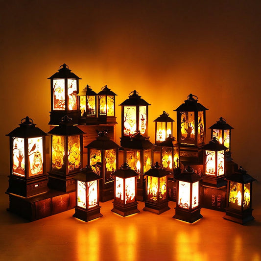 Retro Flame Halloween Lantern