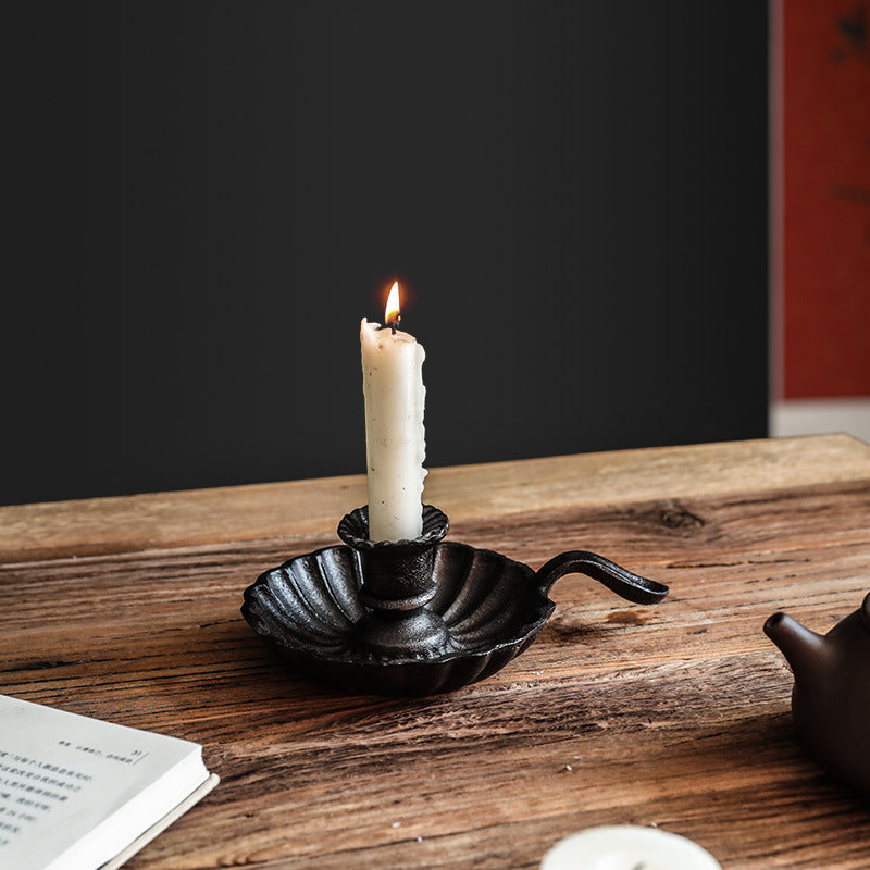 Handled Cast-Iron Candlestick Holder — product view 5