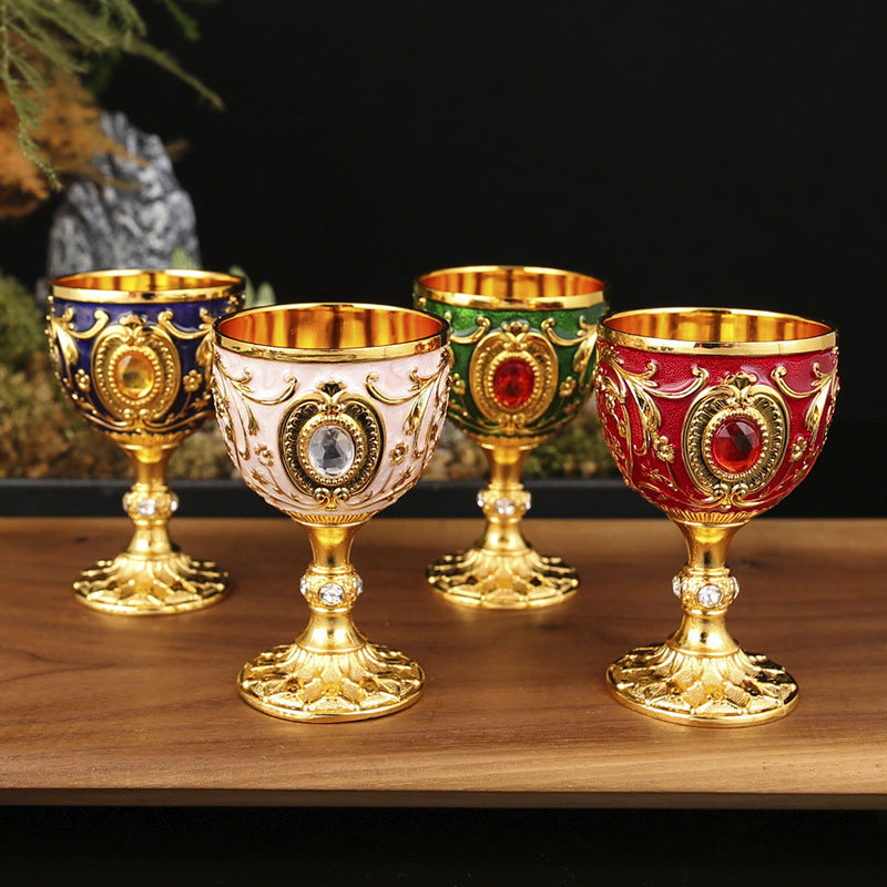 Baroque Rhinestone Metal Shot Goblet — product view 4
