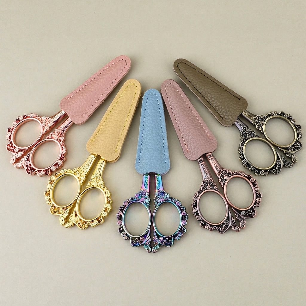 Vintage Floral Embroidery Scissors