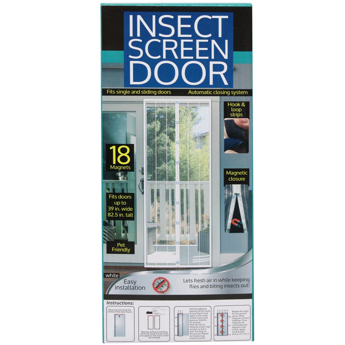 Insect Screen Door with Magnetic Closure — 2-Pack