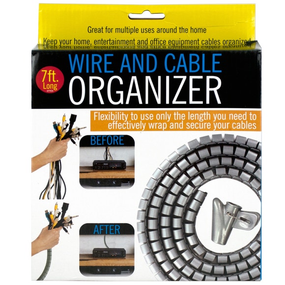 Seven-foot flexible wire and cable organizer