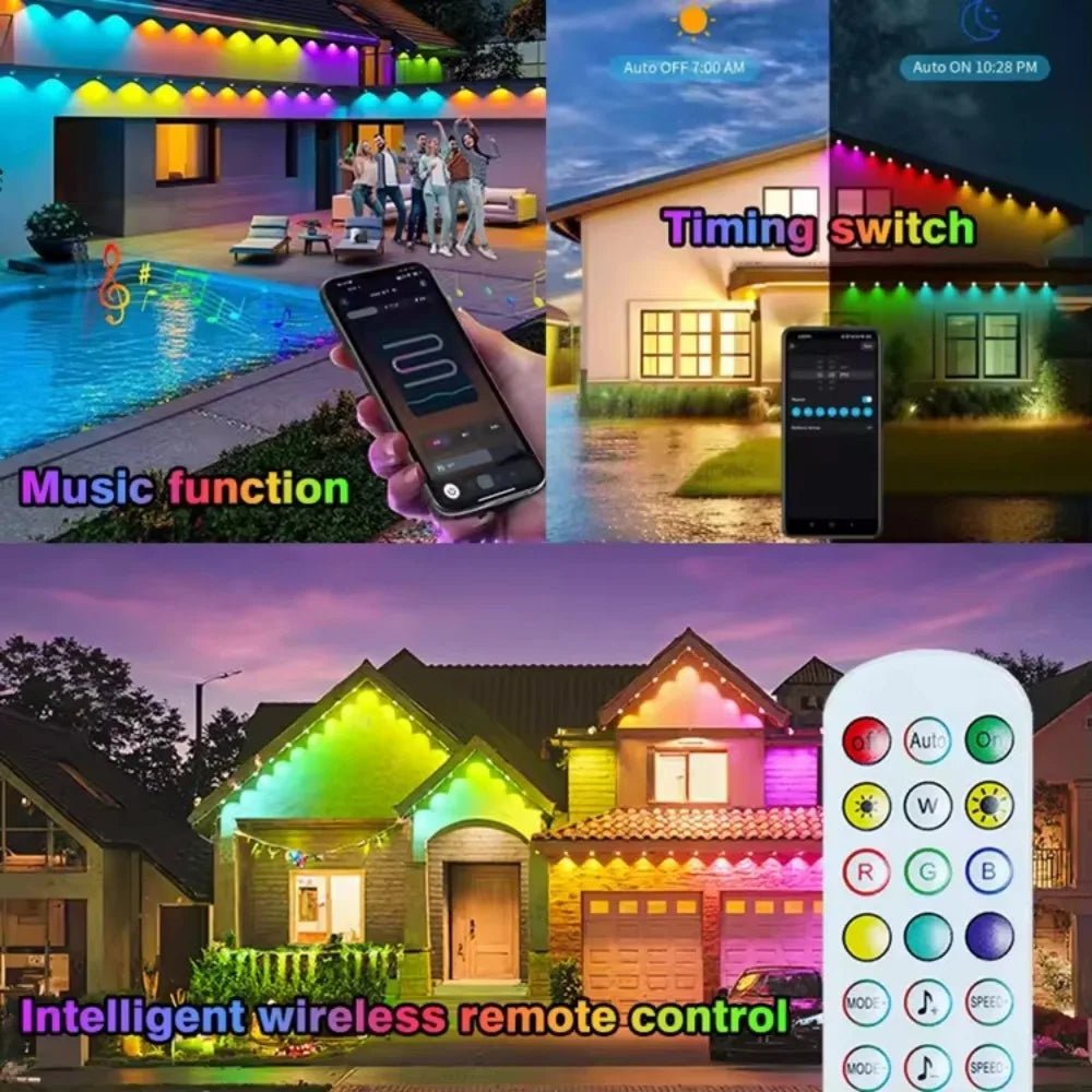 Outdoor Lights 300ft IP67 Eaves with App & Music Sync