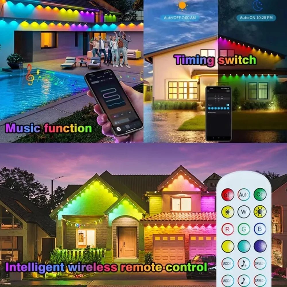 Outdoor Lights 300ft IP67 Eaves with App & Music Sync