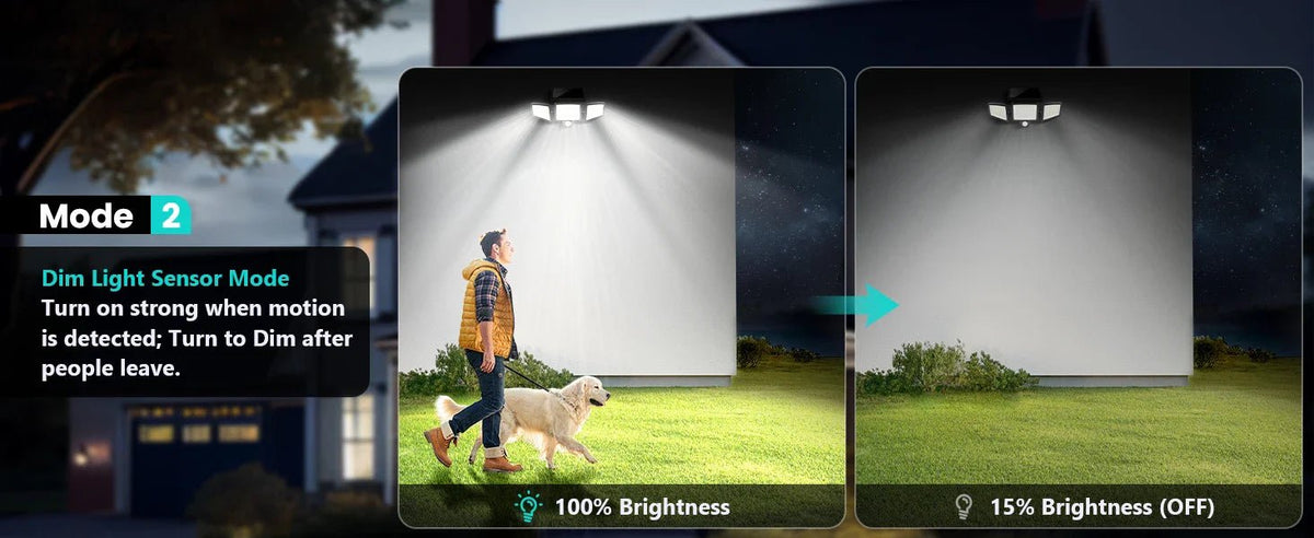 3 Pack Outdoor Solar Lights, Motion Sensor Security Lights for Porch, Garage, Yard Entrance, Patio