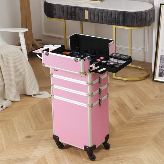 Makeup Trolley Case 4 In 1 With Wheels Lock