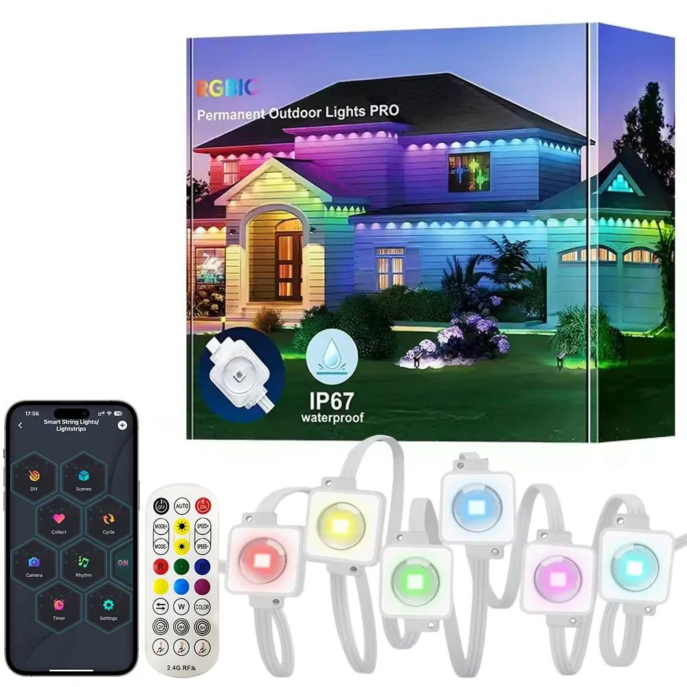 Outdoor Lights 300ft IP67 Eaves with App & Music Sync