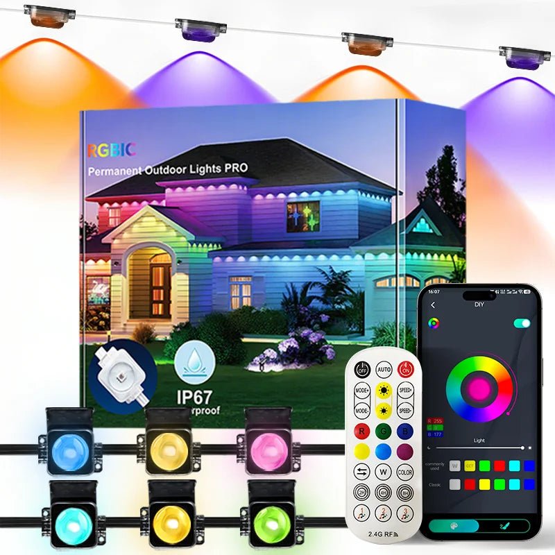 Outdoor Lights 300ft IP67 Eaves with App & Music Sync