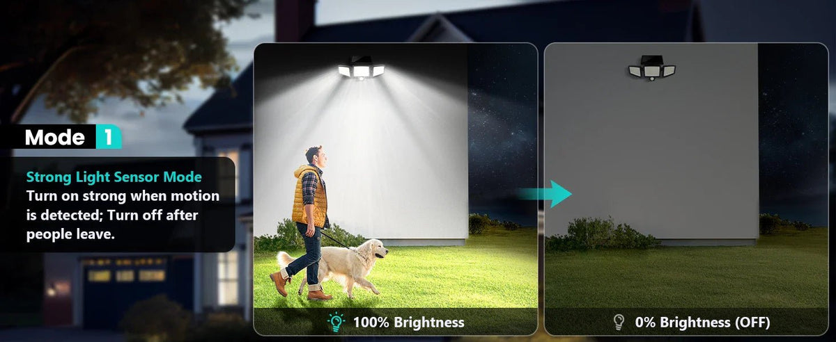 3 Pack Outdoor Solar Lights, Motion Sensor Security Lights for Porch, Garage, Yard Entrance, Patio