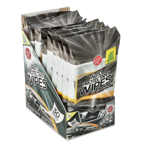 30 count auto protectant wipes case of 24 packs for car interior cleaning and detailing