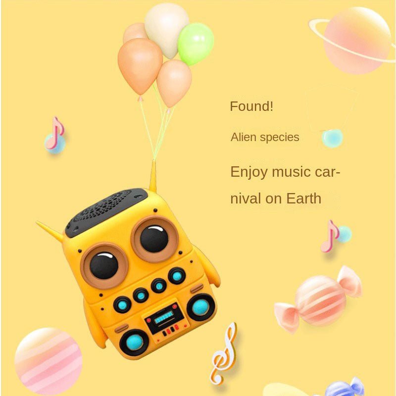 Cute Robot Bluetooth Speaker (Portable Wireless Mini Speaker, 5–8 Hour Battery)