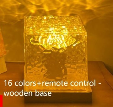 Alunorix LED Water Ripple Ambient Night Light (16-Color Rotating Crystal Projection Lamp)