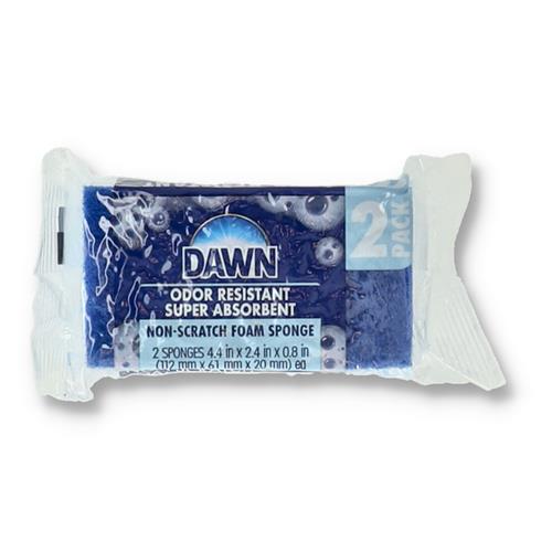 Dawn odor resistant non-scratch foam sponges 2 pack case of 10 packs for dishwashing and cleaning