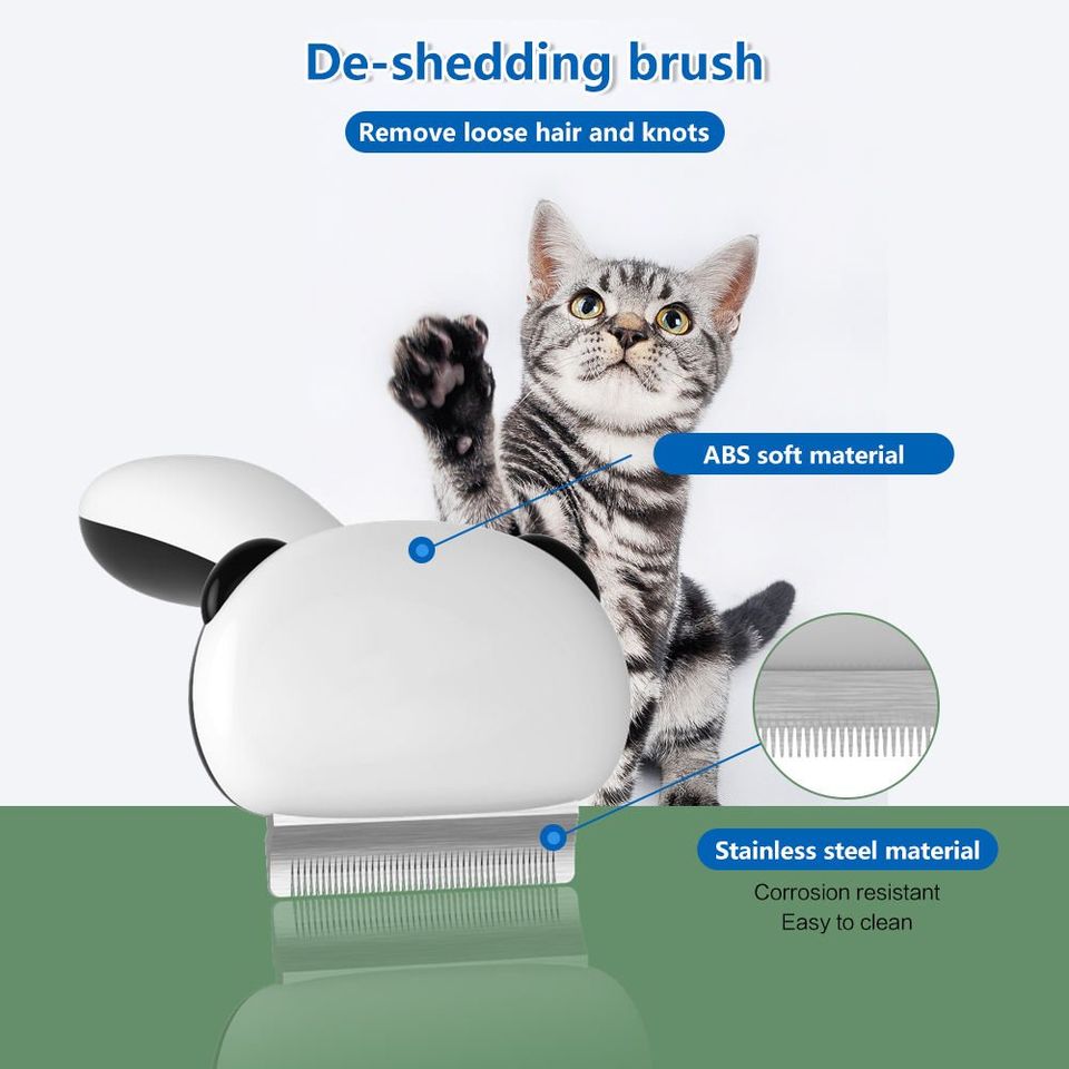 dog and cat grooming brushes and combs with tick remover tool and flea comb for at-home pet care