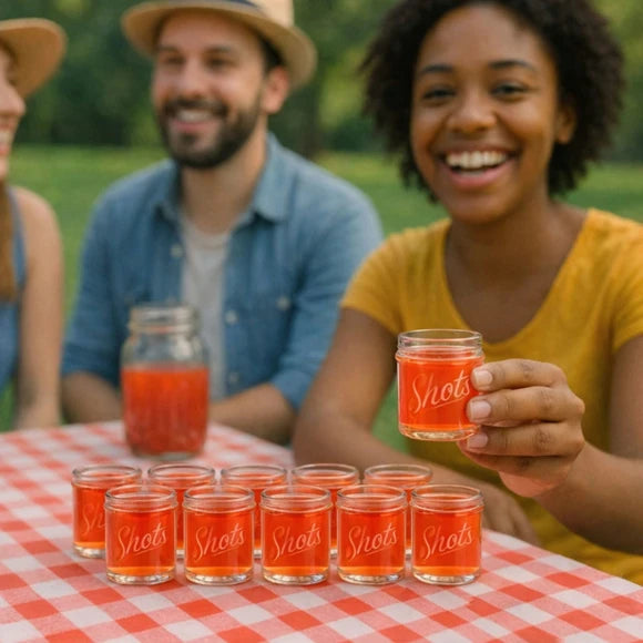 Redneck novelty shot glass party drinkware set for rustic events