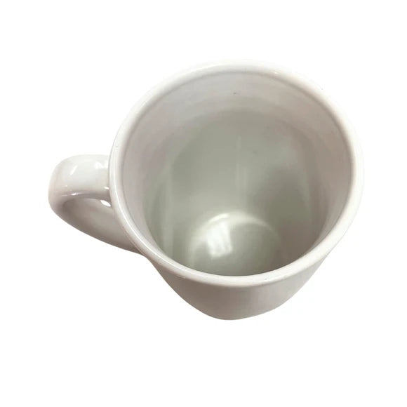 Tall white ceramic mug ideal for coffee shops and hospitality settings