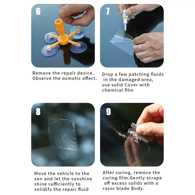 auto glass repair kit for windshield rock chips quick easy driveway fix
